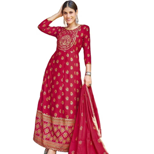 Nouvel arrivage de tarif de gros pour les femmes et les filles portent des vêtements fantaisie en viscose imprimés numériquement en Turquie/Kurti prix de gros pour les adultes - Product Image 1