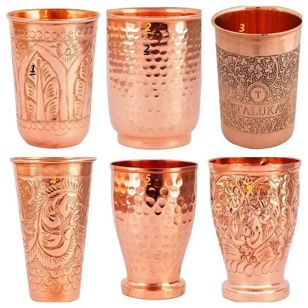 Pure Copper Cup Copper Pot Wine Glass Set Anniversary Gift Water Glass Copper Glass Ayurveda Health Benefits Handmade in India