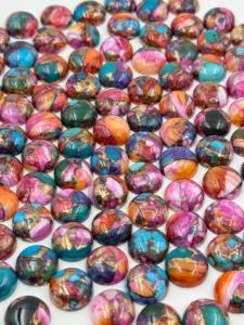 อัญมณีทรงวงรีทรงหลวมทรงกลมขนาด12มม. สำหรับใช้เป็นเครื่องประดับอัญมณีทำจากหอยนางรมหนามเทอร์ควอยซ์ธรรมชาติขนาด AAA + - Product Image 5