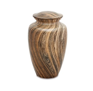 Classic <b>Stone</b> Finished Brass Adult Cremation Urn <b>Memorial</b> Ashes Keepsake from India Aluminum Funeral Supply - Product Image 4