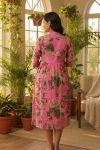 Robe de maternité personnalisée parfaite pour femmes enceintes, confortable, à manches longues pour l'allaitement, robe ample en coton, main douce, bloc imprimé - Product Image 6