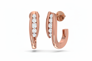 Magnifiques boucles d'oreilles en or et diamants, offrant une brillance élevée et un contour élégant pour les mariages, les fêtes et la mode quotidienne - Product Image 4