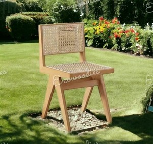 เก้าอี้เชือกสวยงามอบอุ่นพร้อมโครงไม้หันและที่นั่งหวายทอสำหรับสวนห้องนอนหรือห้องนั่งเล่น - Product Image 3