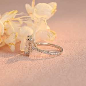 Sparks Vista แหวนแต่งงานคลาสสิกได้รับการรับรองสไตล์ฮาโล925หรูหราแหวนครบรอบแต่งงานสำหรับผู้หญิง - Product Image 3