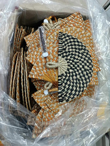 ¡MEJOR VENTA: VENTILADOR NAN HECHO A MANO DE ALTA CALIDAD-HIERBA MARINA VIETNAMITA TRADICIONAL, ESTILO SOSTENIBLE! -LOTO AZUL - Product Image 5