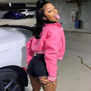 แจ็กเก็ตบอมเบอร์แจ็คเก็ตเลตเตอร์แมนสำหรับผู้หญิง2024ฤดูหนาว - Product Image 2