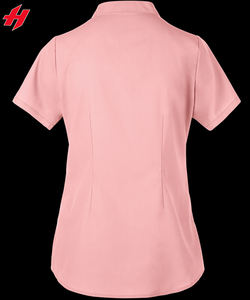 Uniformes médicos de punto suave de Enfermería de manga corta azul claro para mujer con diseño de logotipo Traje de médico de hospital - Product Image 3