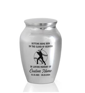 Urna de béisbol personalizada para cenizas humanas, recuerdo, regalos, pérdida de un ser querido, urnas para cenizas humanas, tamaño personalizado, Plata - Product Image 5