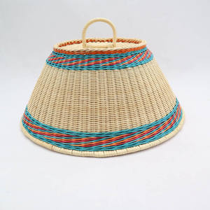 Handwoven Conical Food Cover with Handle - Decorative Rattan/Wicker <b>Bread</b> Basket & Outdoor Serving Dome - Product Image 2