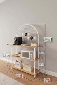 Coffee Shelf Coffee Bar <b>Kitchen</b> Storage Rack Microwave Oven Stand Station <b>Kitchen</b> <b>Shelving</b> <b>Unit</b> 3 Tier Storage Rack - Product Image 6