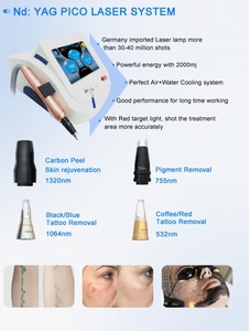 Machine de bureau fixe pour le traitement des tatouages au laser Nd YAG, le traitement des pigments, le <span class=keywords><strong>peeling</strong></span> au carbone, le blanchiment de la peau au laser Pico, l'élimination des taches de rousseur - Product Image 5