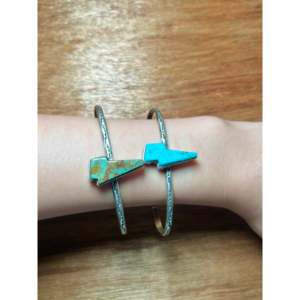 Bracelet manchette tendance Donovan Skeets Kingman en turquoise et argent sterling - Product Image 5