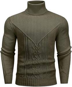 Suéteres de Cuello Alto de Punto para Hombre, de Algodón de Alta Calidad, Transpirables, Talla Grande, Casuales, para Invierno 2024 - Product Image 3