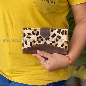 ใหม่กระเป๋าสตางค์หนังวัวสองพับลายสัตว์ทำด้วยมือกระเป๋าคลัทช์หนังแท้กระเป๋าสตางค์ที่ใส่บัตรเครดิตดีไซน์หรูหราสำหรับผู้หญิง - Product Image 5