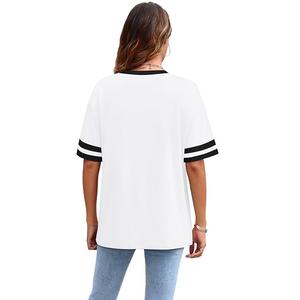 เสื้อยืดผู้หญิงผ้าฝ้าย100% ทึบมาใหม่เสื้อยืดคอกลมไหล่เสื้อครึ่งแขนเสื้อลำลองโอเวอร์ไซส์จากบังคลาเทศ - Product Image 4