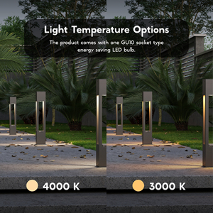 Meilleure Lampe Borne LED de Jardin en Aluminium Fonelight, Design Moderne, Éclairage Paysager Extérieur 60 cm Blanc IP65 Étanche Ra80 40000 - Product Image 2