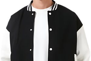 แจ็กเก็ตเบสบอลสไตล์คลาสสิกสำหรับทุกเพศ, แจ็กเก็ตสไตล์สตรีทขนสัตว์ผสม PU แต่งขอบได้ตามต้องการดีไซน์เสื้อแฟชั่น - Product Image 3