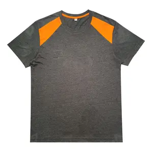 Camiseta a la moda para hombre, ropa para adultos, proveedor fiable, 100% algodón, manga corta negra y naranja