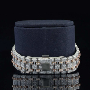 Reloj de lujo con esqueleto VVS Moissanite, esfera azul, movimiento automático japonés, relojes Iced Out, reloj Buss Down, probador de diamantes - Product Image 5