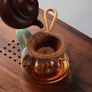 MEILLEUR PRIX Bleu Lotus 2025 Eco Rotin Thé Filtre À La Main Rustique Passoire À Base De Plantes Feuilles En Vrac Thé Durable - Product Image 2