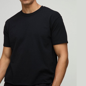 High Quality Custom <b>Men</b> Oversized Knitted T-Shirt Breathable 100% Cotton Anti-Pilling Custom Logo Wholesale - Product Image 3