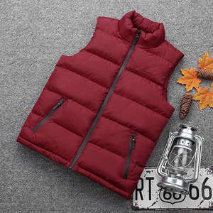 Vente en gros de veste d'hiver personnalisée à col montant sans manches gilet en coton pour hommes - Product Image 3