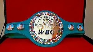 Cinturón de Boxeo de Cuero del Campeón Mundial WBC, Verde con Baño de Oro, Personalizable, Plegable, Antideslizante, Duradero, Unisex, para Artes Marciales - Product Image 2
