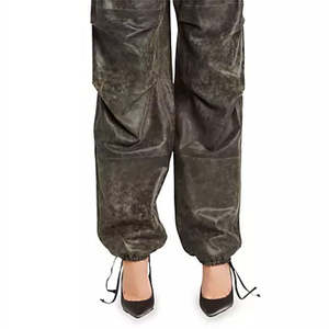 Nouveau design, pantalon large décontracté pour femme, taille mi-haute, taille élastique, écologique, coupe-vent, respirant, en coton thermique, style streetwear - Product Image 6