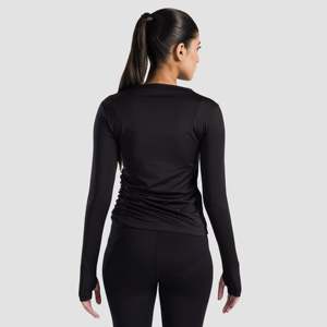 Sleek Black Ruche Yoga <b>Top</b> - Product Image 2
