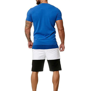 Conjunto de ropa de color de contraste para hombre, diseño superior de manga corta, ropa informal personalizada de alta calidad, conjunto de pantalones cortos de dos piezas - Product Image 6