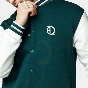 Meilleure vente de veste coupe-vent Letterman pour homme, vêtements en toile tendance de style nouveau avec col montant et logo sur le devant - Product Image 5