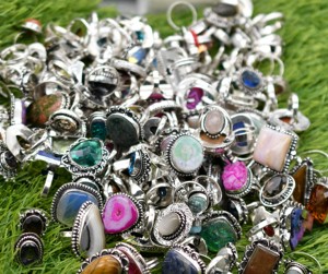 Lote de Anillos de Piedras Preciosas Mixtas, Chapados en Plata 925, Joyería Hecha a Mano, Anillo de Piedras Preciosas, Talla Estadounidense 4-10, Regalo de Boda, Lote de Joyería al por Mayor - Product Image 4