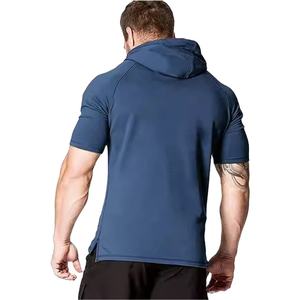 Custom Summer New Men's <b>Short</b> <b>Sleeve</b> Trend Hoodie with Solid Color Men's Half <b>Sleeve</b> <b>Hoodies</b> 2026 - Product Image 2