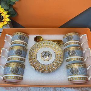 Graceful Decal Design Bone <strong>China</strong> Coffee <strong>Cup</strong> Restaurant Ceramic Gold Tea <strong>Cup</strong> Sets Luxury Saucer Business Gifts - Product Image 2