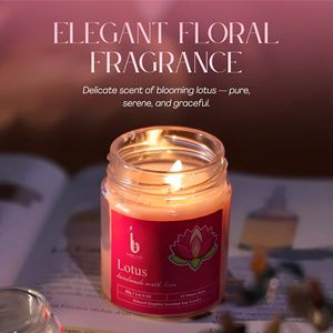 Vela Aromática Ecológica de Cera de Soja en Tarro, Aroma a Loto, Relajante, para Dormitorio y Sala de Estar, al Mejor Precio al por Mayor - Product Image 4