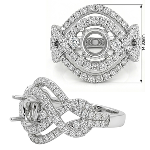 Anillo de Lujo para Mujer con Diamante Natural Blanco de 18k, Corte Brillante, VS SI, Diseño en Espiral, Micro Pavé, Certificado, Venta al Por Mayor - Product Image 5