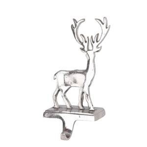 Porte-chaussettes de Noël en aluminium en forme de cerf, figurine en métal argenté, porte-chaussettes de Noël en forme de renne pour la décoration de la maison - Product Image 1