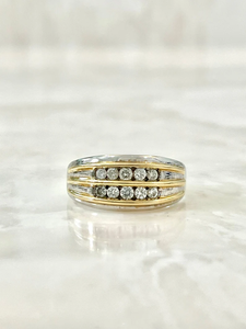 Moissanite Diamond <b>Cluster</b> Ring Solid Real Gold 14K Gold Plated Round Accessories for Unisex Fashion Jewelry - Product Image 4