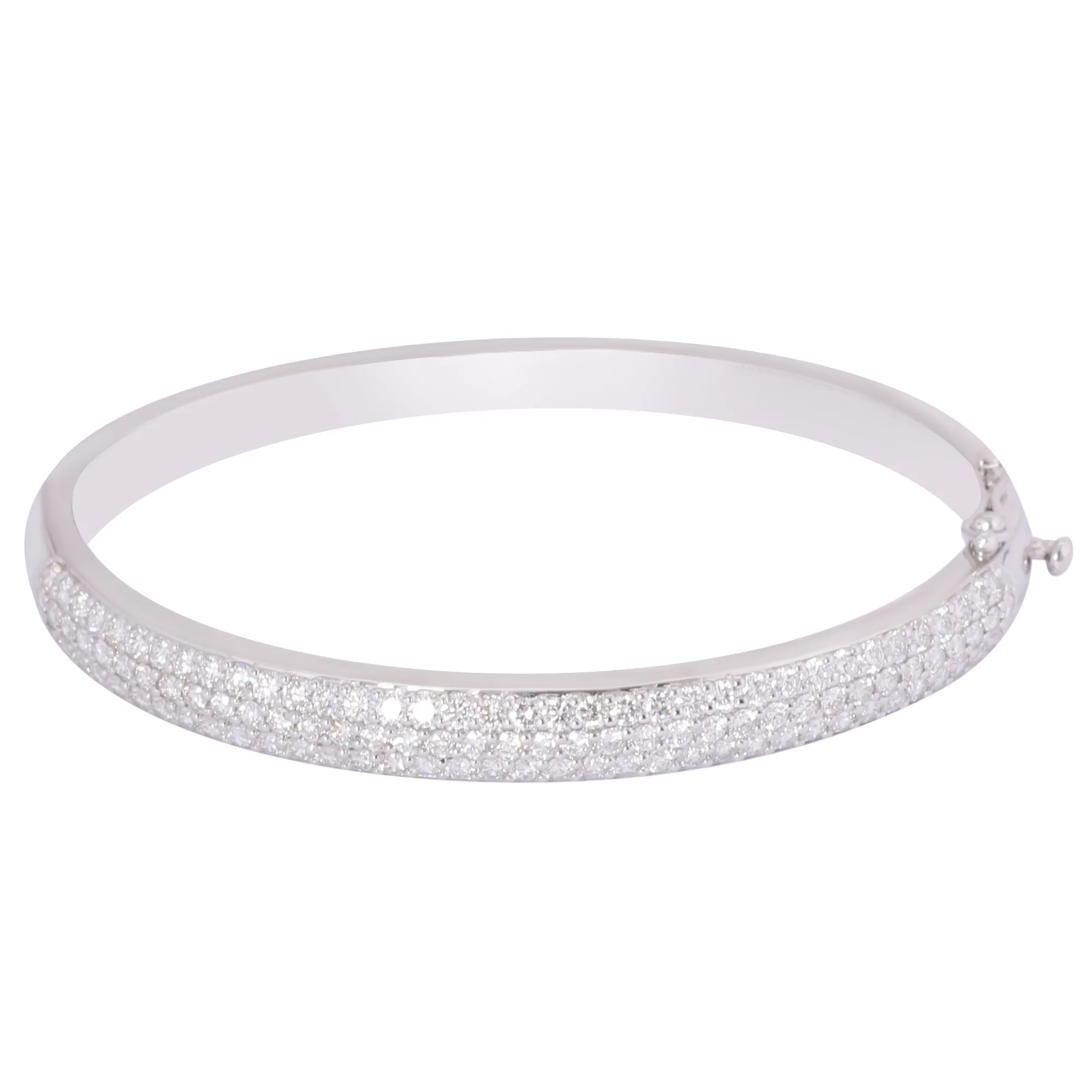 Bracciale in oro bianco 18 kt bracciale con diamanti coltivati da laboratorio braccialetto di diamanti 3.26 carati da donna