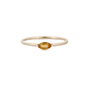 Bijoux fins faits à la main, bague Solitaire en Citrine naturelle, or jaune massif 14K, bagues minimalistes, cadeau de mariage pour les invités - Product Image 2