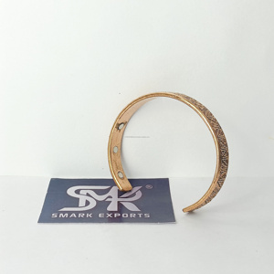 Pulsera de cobre para hombres y mujeres Brazaletes de cobre puro Pulseras de cobre sólido Brazaletes Puños Pulseras de terapia magnética - Product Image 2