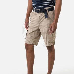 Marque privée Short cargo sportif pour homme 100% coton avec taille élastique et multi-poches de couleur unie à vendre - Product Image 4