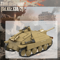 Jagdpanzer 38(T) Jagdgewehr Hetzer Tank 1/28, Juego de Bloques de Construcción Militares, Tanques de Juguete de Plástico, Ladrillos de Vehículos Blindados