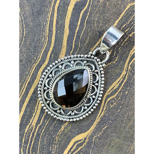 Pendentif et breloque en cristal de quartz fumé de designer - Product Image 1