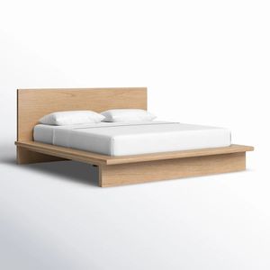 Cadre de lit plateforme en teck massif minimaliste, taille et couleur personnalisables, durable - Product Image 3