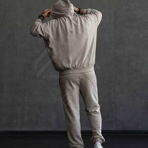 Trajes de chándal de verano para hombre con logotipo personalizado de la fábrica de Pakistán, conjuntos de Jogger de lana de alta tecnología, tejido de algodón de gran tamaño, informal, de talla grande - Product Image 2