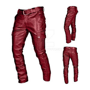 Made Pakistan Low MOQ Genuine Leather Casual Men's Dark Wash Mid Waist High Quality Breathable Lightweight Winter <b>Pant</b> Low Price - Product Image 4
