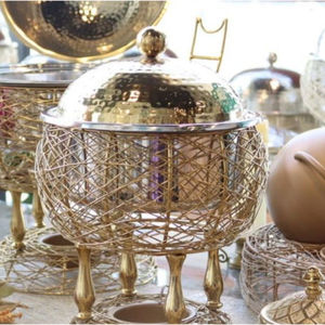 Nueva elegancia, plato de frotamiento de Metal árabe, plato de servidor de comida, exhibición de comida, calentador de banquete para fiestas de Hotel, uso de boda - Product Image 2