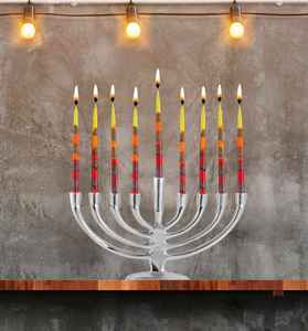 Plata sólida brillante 9 brazos Menorah hecho a mano mejor Metal sin llama personalizado candelabro de Metal precio bajo hogar Metal - Product Image 2