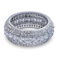 Anillo Unisex de Oro Rosa de 10 Quilates con Diamantes de 9.5 Gramos, Estilo Hip Hop, con Incrustaciones de Diamantes, para Bodas y Fiestas, con Certificación IGI